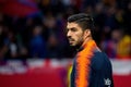 Luis Suarez plays at the Copa del Rey final match between Sevilla FC and FC Barcelona