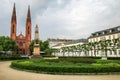 Luisenplatz square with St. Bonifatius church and residential bu Royalty Free Stock Photo