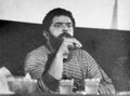 Luiz inacio lula da silva during protest in se cathedral in 70`s