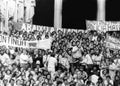 Luiz inacio lula da silva during protest in se cathedral in Sao Royalty Free Stock Photo