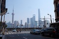 Lujiazui financial district skyscrapers buildings landscape in Shanghai Royalty Free Stock Photo