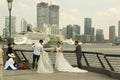 Lujiazui is popular wedding photo spot in Shanghai, China Royalty Free Stock Photo