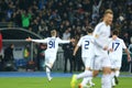 Lukasz Teodorczyk celebrates scored goal, UEFA Europa League Round of 16 second leg match between Dynamo and Everton Royalty Free Stock Photo