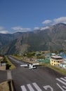 Lukla airport - Everest entry point Royalty Free Stock Photo