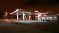 Lukoil gas station in Minsk at night