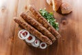 Lula kebab with herbs Royalty Free Stock Photo