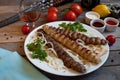 Lula kebab meat dish on a plate Royalty Free Stock Photo