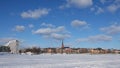Lulea from the iceroad on a winter day in Sweden Royalty Free Stock Photo