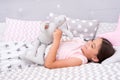 Lullaby concept. Ways to fall asleep faster. Fall asleep as fast as possible. Fall asleep faster and sleep better Royalty Free Stock Photo