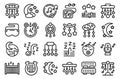 Lullaby icons set outline vector. Moon crescent