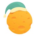 Lullaby moon sleep hat icon cartoon . Kid bed