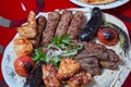 Lullaby in Sheet, Strawberry, Chicken Kebab, Eggplant, Tomato Kebab, Pepper Kebab. Chopped onion. Sumax