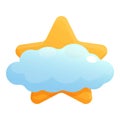 Lullaby star under cloud icon cartoon . Mom sleeping