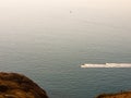 lulworth cove dorset view nature landscape summer day bay beautiful ocean south holiday boats Royalty Free Stock Photo