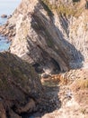 lulworth cove dorset view nature landscape summer day bay beautiful ocean south holiday caves Royalty Free Stock Photo