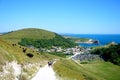 Lulworth Cove and village. Royalty Free Stock Photo