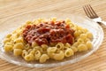 Lumache pasta with bolognese sauce Royalty Free Stock Photo