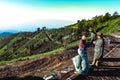 Tengger tribe in Argosari village, Semeru mountain slopes enjoy the morning atmosphere