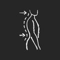 Lumbar lordosis chalk white icon on black background