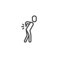 Lumbar pain line icon