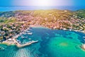 Lumbarda on Korcula island archipelago aerial view