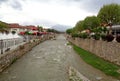 Lumbardhi river and the famous stone bridge at the Old City of Prizren Royalty Free Stock Photo