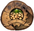 Lumber Industry - Wooden Icon on Trunk
