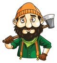 Lumber Jack Man Color Illustration Design