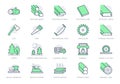 Lumber line icons. Vector illustration include icon - log, plank, polishing grinder, saw, lumberjack, cutting, carpentry