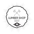 Lumber Shop Label Design Elements Vector