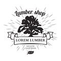 Lumber Shop Label Design Elements Vector