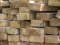 Lumber stock stacked up in layers Royalty Free Stock Photo