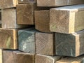 Lumber stock stacked up in layers Royalty Free Stock Photo
