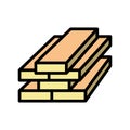 lumber timber color icon vector illustration
