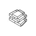 lumber timber isometric icon vector illustration