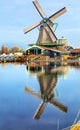 Lumber Windmill Zaanse Schans Village Holland Netherlands Royalty Free Stock Photo