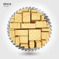 Lumber and wood slice illustration concept Royalty Free Stock Photo