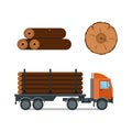 Lumberjack cartoon truck icons vector illustration