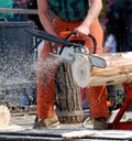 Lumberjack chainsaw Royalty Free Stock Photo