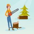 Lumberjack with chainsaw vector illustration.