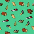 Lumberjack flat outline isometric pattern