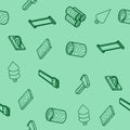 Lumberjack flat outline isometric pattern