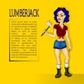 Lumberjack girl with ax