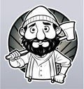 Lumberjack With Gray Circle Illustration Design Royalty Free Stock Photo