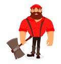 Lumberjack. Handsome logger. Cartoon character