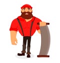 Lumberjack. Handsome logger. Cartoon character Royalty Free Stock Photo