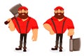 Lumberjack. Handsome logger. Cartoon character