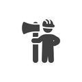Lumberjack holding axe vector icon