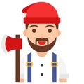Lumberjack icon, profession and job vector illustration