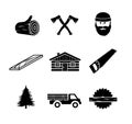 Lumberjack icon set illustration